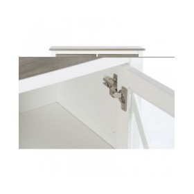 Cassettiera DKD Home Decor Bianco Grigio Cristallo Pioppo Cottage 80 x 40 x 85 cm