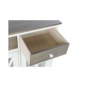 Cassettiera DKD Home Decor Bianco Grigio Cristallo Pioppo Cottage 80 x 40 x 85 cm