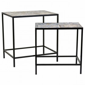 Supporto per Vaso Alexandra House Living Nero Ferro Piastrella 37 x 51 x 50 cm 2 Pezzi