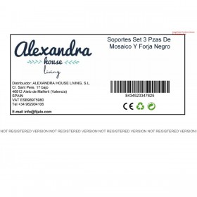 Supporto per Vaso Alexandra House Living Nero Ferro Piastrella 35 x 36 x 35 cm 3 Pezzi