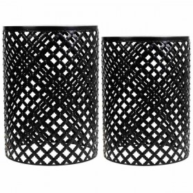 Supporto per Vaso Alexandra House Living Nero Ferro Piastrella 38 x 50 x 38 cm 2 Pezzi
