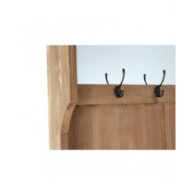 Appendiabiti con ripiano DKD Home Decor Marrone Nero Pino Specchio Naturale Alpino 124 x 40 x 200 cm