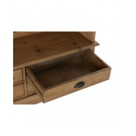 Appendiabiti con ripiano DKD Home Decor Marrone Nero Pino Specchio Naturale Alpino 124 x 40 x 200 cm