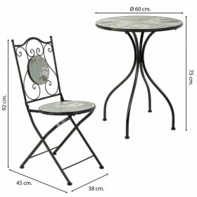 Tavolo con 2 sedie Alexandra House Living Nero 60 x 75 x 60 cm