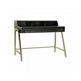 Scrivania DKD Home Decor Nero Metallo Dorato Legno di mango (125 x 74 x 93.5 cm)