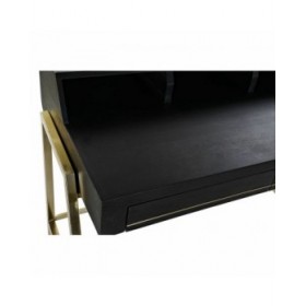 Scrivania DKD Home Decor Nero Metallo Dorato Legno di mango (125 x 74 x 93.5 cm)