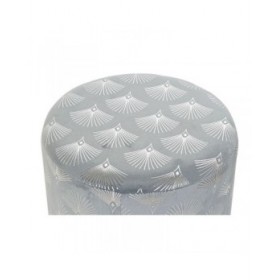 Poggiapiedi DKD Home Decor Azzurro Poliestere Metallo Dorato (35 x 35 x 43 cm)