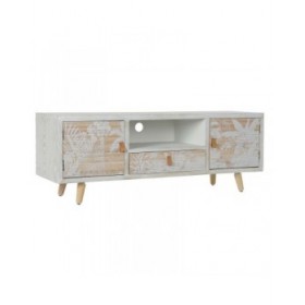 Mobile TV DKD Home Decor Bianco Legno Bambù (140 x 40 x 51 cm)