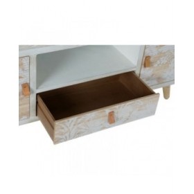 Mobile TV DKD Home Decor Bianco Legno Bambù (140 x 40 x 51 cm)