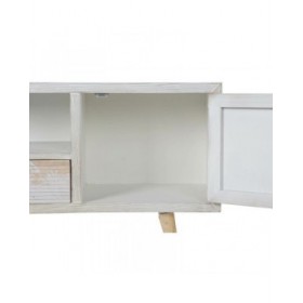 Mobile TV DKD Home Decor Bianco Legno Bambù (140 x 40 x 51 cm)