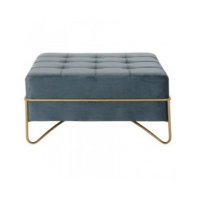 Panca DKD Home Decor   Schiuma Azzurro Dorato Metallo Poliestere Velluto Legno MDF (80 x 80 x 42 cm)
