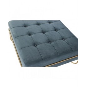 Panca DKD Home Decor   Schiuma Azzurro Dorato Metallo Poliestere Velluto Legno MDF (80 x 80 x 42 cm)