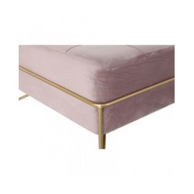 Panca DKD Home Decor   Schiuma Rosa Dorato Metallo Poliestere Velluto Legno MDF (80 x 80 x 42 cm)