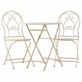 Tavolo con 2 sedie Alexandra House Living Bianco 60 x 75 x 60 cm