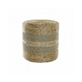 Poggiapiedi DKD Home Decor Multicolore Naturale Alluminio Boho 42 x 42 x 40 cm