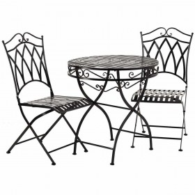 Tavolo con 2 sedie Alexandra House Living Nero 60 x 75 x 60 cm