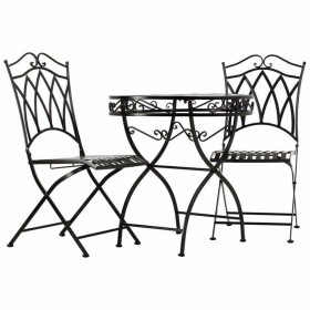 Tavolo con 2 sedie Alexandra House Living Nero 60 x 75 x 60 cm