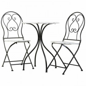 Tavolo con 2 sedie Alexandra House Living Bianco Nero 60 x 75 x 60 cm