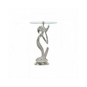 Tavolo aggiuntivo DKD Home Decor 8424001856459 Cristallo Argentato Trasparente Alluminio (46 x 46 x 72 cm)