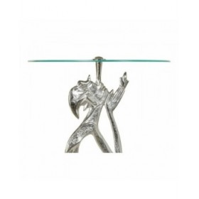 Tavolo aggiuntivo DKD Home Decor 8424001856459 Cristallo Argentato Trasparente Alluminio (46 x 46 x 72 cm)