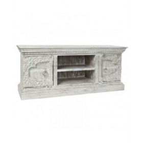 Mobile TV DKD Home Decor 8424001858347 Metallo Bianco Legno di mango 160 x 40 x 65 cm