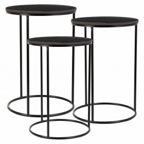 Set di 2 tavoli Alexandra House Living Nero Ferro Legno MDF 39 x 57 x 39 cm