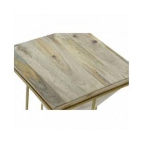 Tavolo aggiuntivo DKD Home Decor Metallo Legno di mango (40 x 40 x 45 cm)