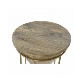 Tavolo aggiuntivo DKD Home Decor Metallo Legno di mango (40 x 40 x 45 cm)