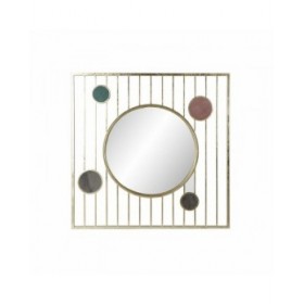 Specchio da parete DKD Home Decor Verde Grigio Rosa Dorato Cerchi Sixties 100 x 2 x 100 cm (100 Unità)