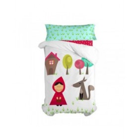 Set di copripiumino HappyFriday Mr Fox Grandma  Multicolore Singolo 2 Pezzi