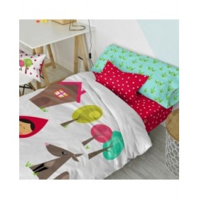 Set di copripiumino HappyFriday Mr Fox Grandma  Multicolore Singolo 2 Pezzi