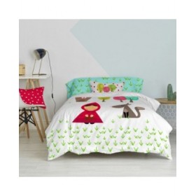 Set di copripiumino HappyFriday Mr Fox Grandma  Multicolore Singolo 2 Pezzi
