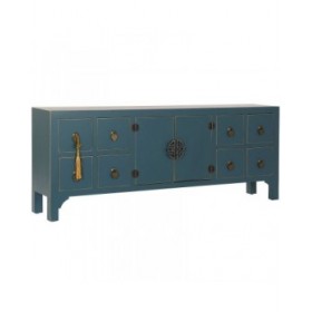 Mobile TV DKD Home Decor Abete Blu scuro Legno MDF 130 x 24 x 51 cm