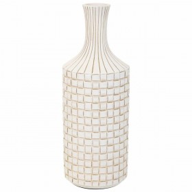 Vaso Alexandra House Living Bianco Poliresina 14 x 39 x 14 cm