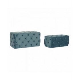 Panca DKD Home Decor   Azzurro Poliestere Velluto Legno MDF (88 x 53 x 48 cm)