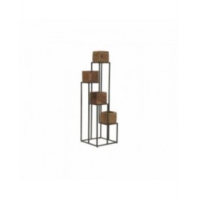 Vaso DKD Home Decor Marrone Nero Multicolore Legno Metallo Moderno 40 x 40 x 120 cm 40 x 40 x 138 cm