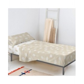 Set di Lenzuola HappyFriday Basic Kids Clouds Beige Singolo 180 x 270 cm 2 Pezzi