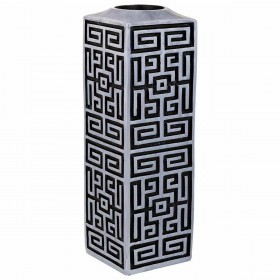 Vaso Alexandra House Living Grigio Argento Poliresina 12 x 38 x 12 cm