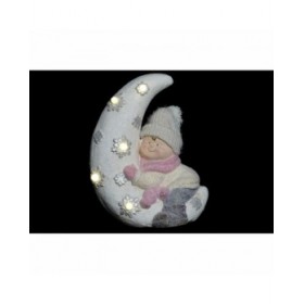 Statua Decorativa DKD Home Decor Bianco Rosa Luna 31 x 20 x 43 cm (2 Unità)
