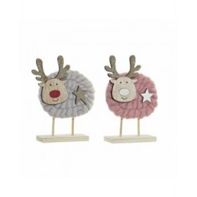 Decorazione Natalizia DKD Home Decor Poliestere Legno (2 pcs) (10 x 4 x 16 cm)