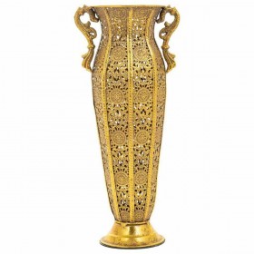 Vaso Alexandra House Living Oro Ferro 12 x 38 x 16 cm