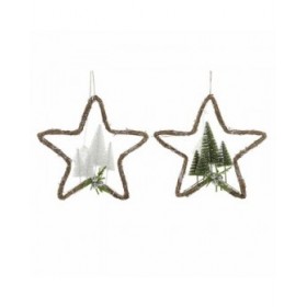 Decorazione Natalizia DKD Home Decor ‎S3025384 Rattan (43 x 10 x 43 cm) (2 pcs)