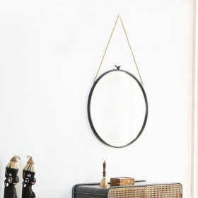Specchio da parete Alexandra House Living Nero Vetro Ferro 1 x 60 x 60 cm