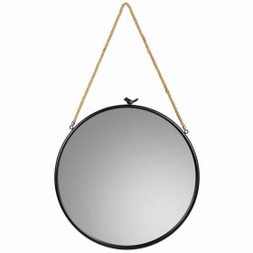 Specchio da parete Alexandra House Living Nero Vetro Ferro 1 x 60 x 60 cm