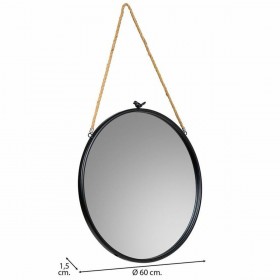 Specchio da parete Alexandra House Living Nero Vetro Ferro 1 x 60 x 60 cm
