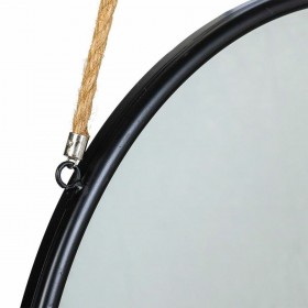 Specchio da parete Alexandra House Living Nero Vetro Ferro 1 x 60 x 60 cm