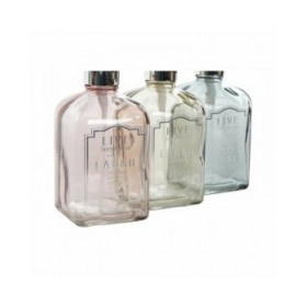 Dispenser di Sapone DKD Home Decor Grigio Rosa Dorato Argentato Cristallo Plastica Moderno 450 ml 7,5 x 7,5 x 19 cm (3 Unità)