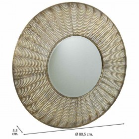 Specchio da parete Alexandra House Living Oro Vetro Ferro 5 x 80 x 80 cm