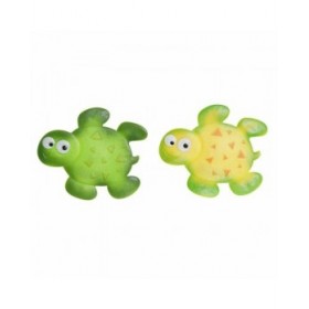 Tappeto da bagno DKD Home Decor 11,5 x 1 x 10 cm Verde Giallo Per bambini Tartaruga PVC 10 cm (2 Unità)