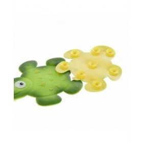 Tappeto da bagno DKD Home Decor 11,5 x 1 x 10 cm Verde Giallo Per bambini Tartaruga PVC 10 cm (2 Unità)